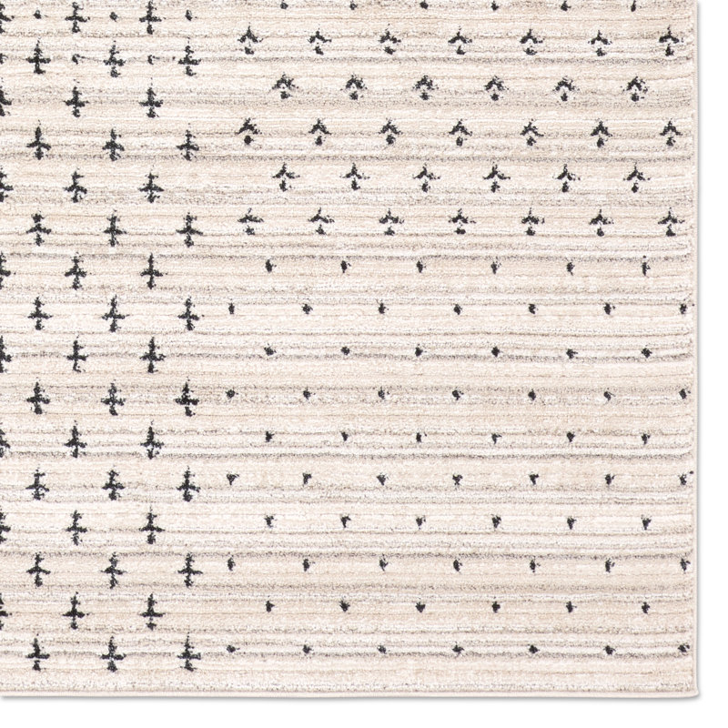 Vibe by Union Rustic Loehrke Powerloomed Tribal Tan/Taupe Area Rug, Rectangle 9'6" x 13'6"