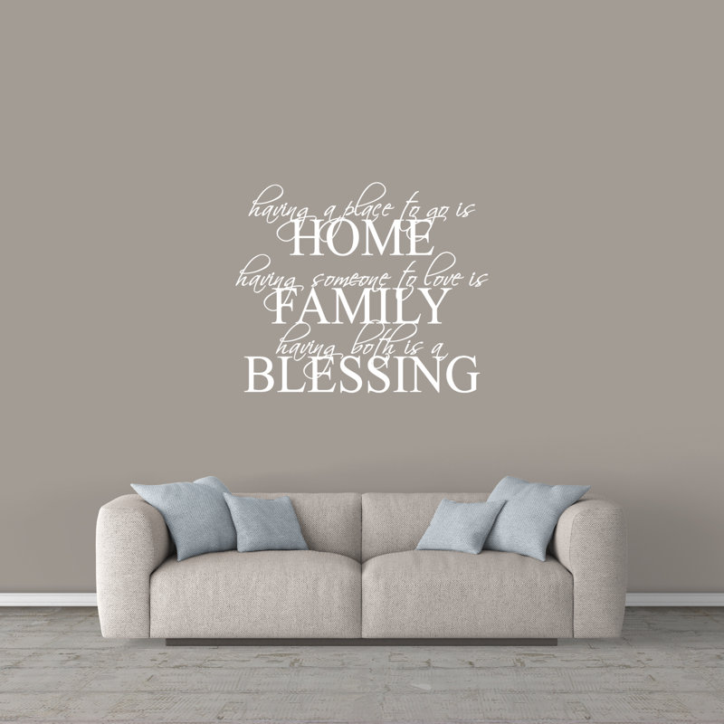 Adhésif décoratif « Home Family Blessing » Henline, Blanc