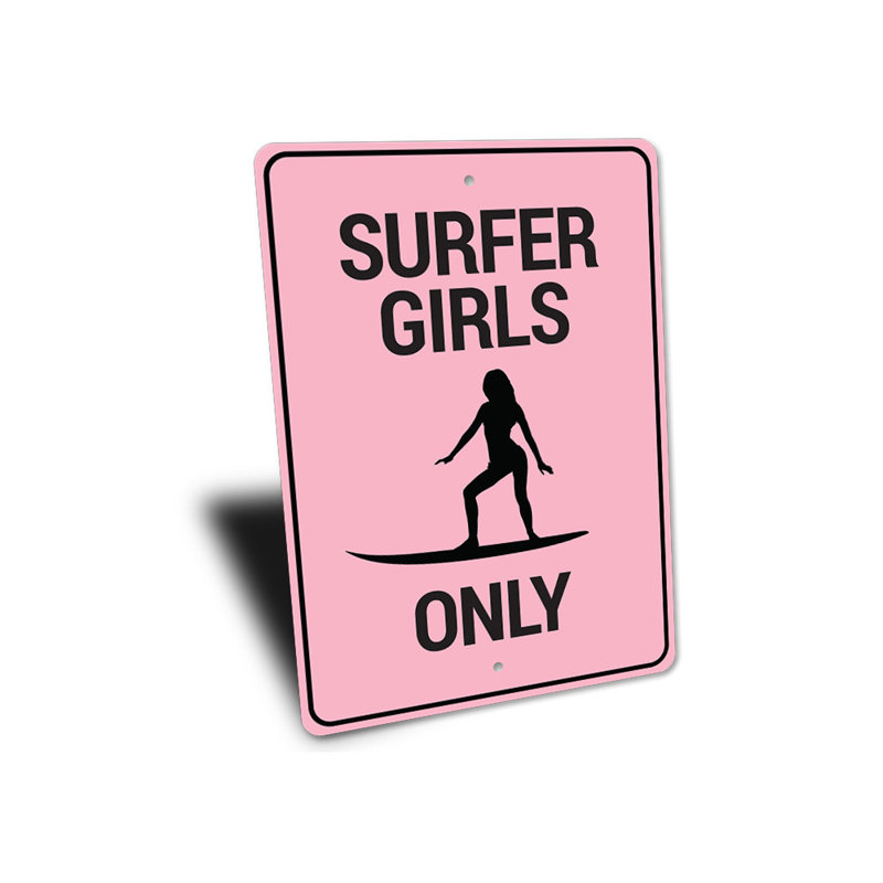 Surfer Girl Power Sign, 14" H x 10" W x 0.04" D