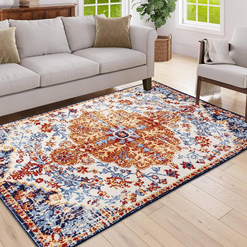 5x7 Vintage Bohemia Large Persian Non-slip Washable Area Rug, Rectangle 5' x 7'