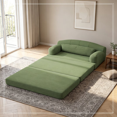 Foldable Corduroy Loveseat with soft cushion