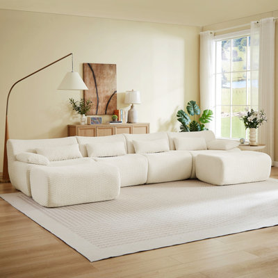 Canapé modulaire en U avec repose-pieds pour salon