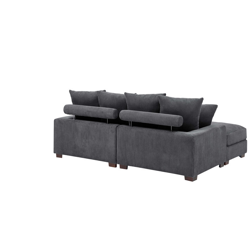 Arzuaga 4-Piece Corduroy Sectional Sofa | Wade Logan®