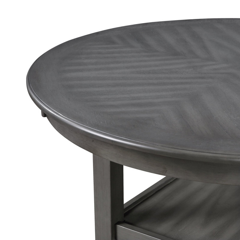 Ensemble de 5 tables à hauteur de comptoir Airianna, 4 chaises à dossier croisé, polyester gris