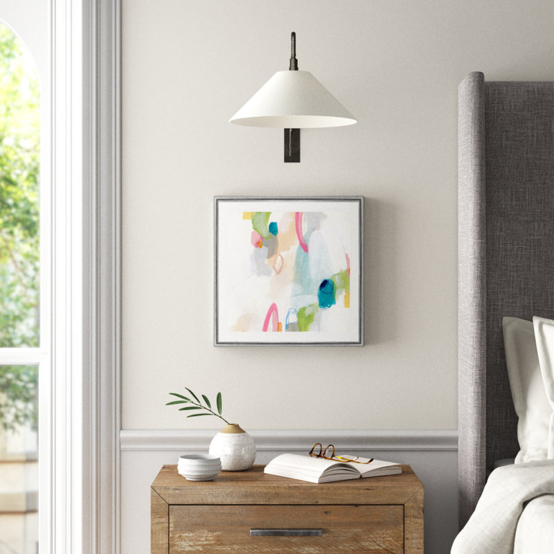 Peinture sur toile, Impression encadrée avec passe-partout, H 17,5 po x l 17,5 po, Argent argent