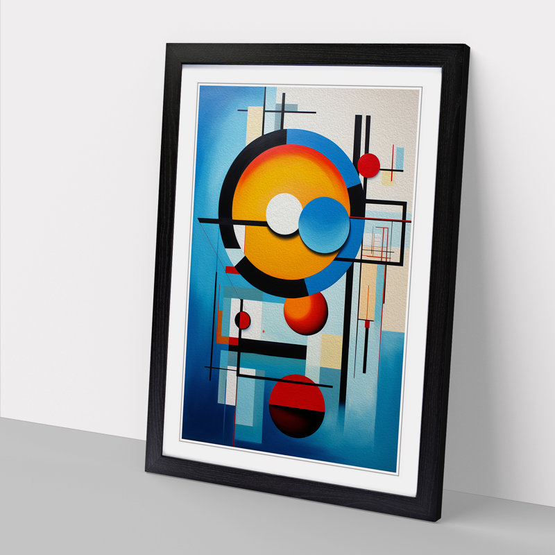 Bauhaus Abstract Art - Framed Print, Black Framed, 64cm H x 46cm W x 2cm D