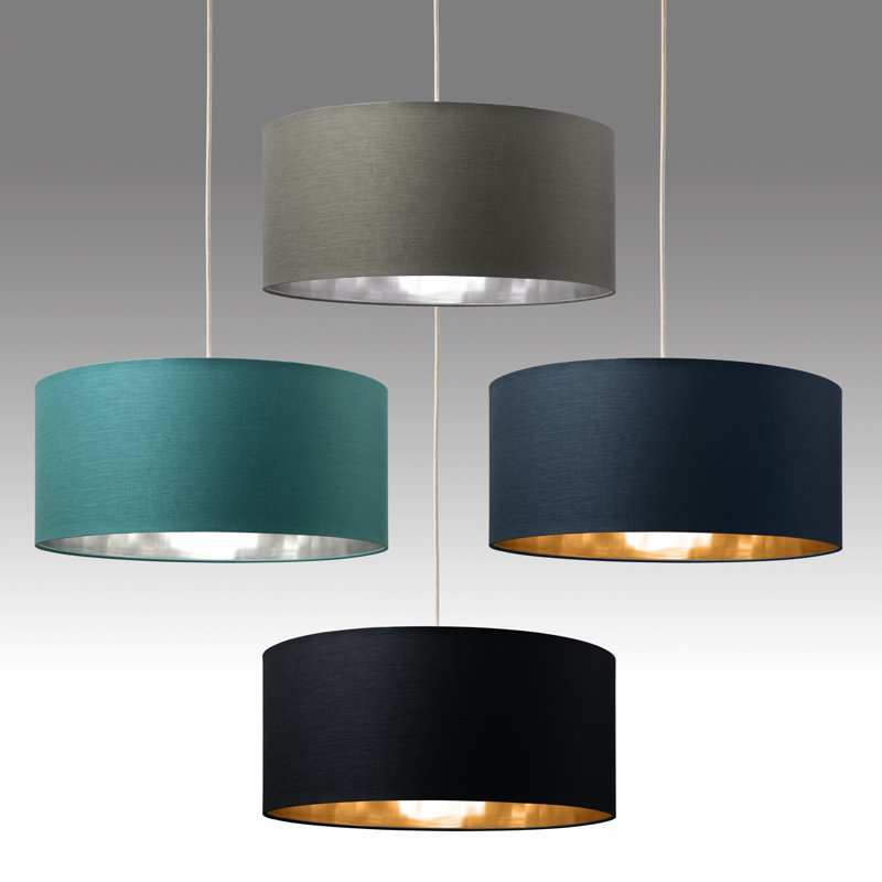 Milo 20cm H Cotton Drum Lamp Shade ( Uno ), Black