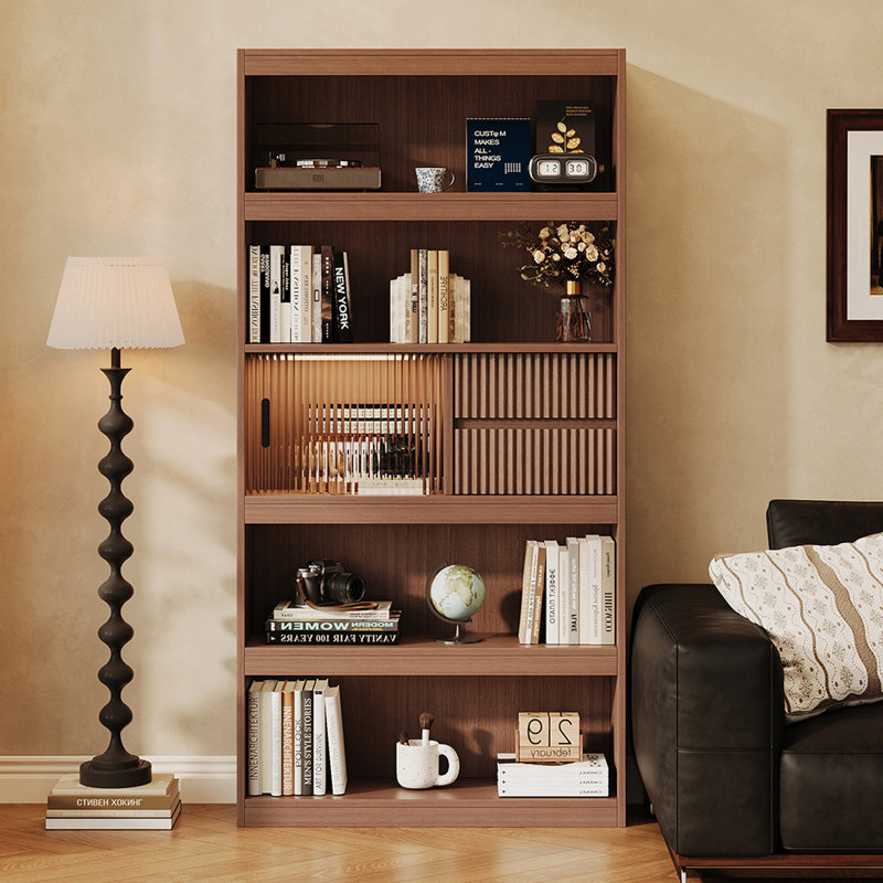 Brown Solid + Manufactured Wood+Glass Display Cases