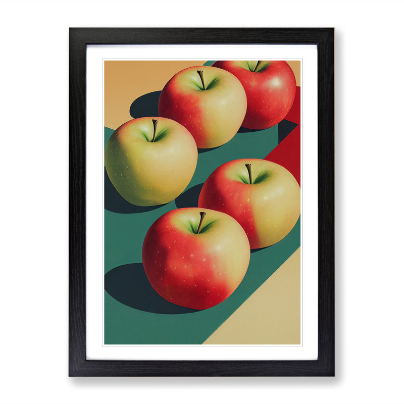 Weldona Five Apples - Wall Art, Black, 34cm H x 25cm W x 2cm D