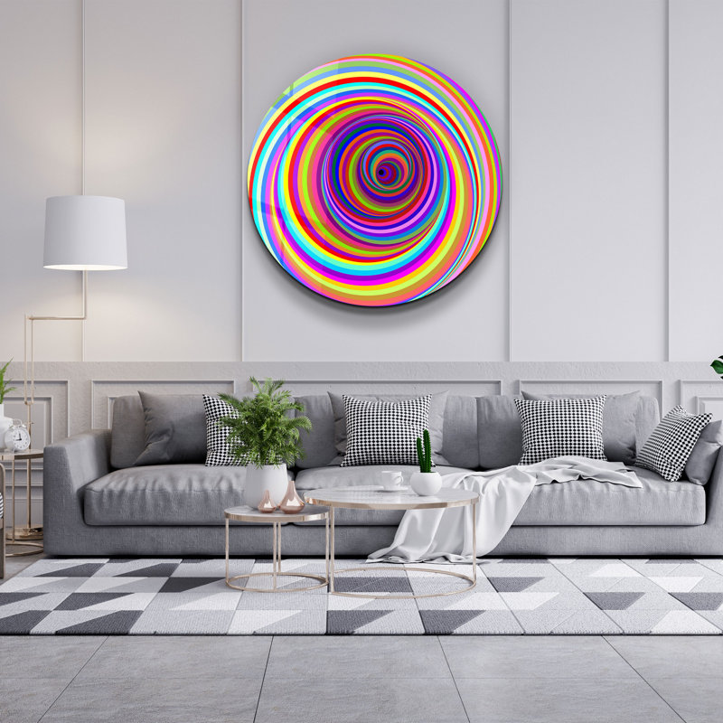 Superbe peinture en verre trempé de 31,5 po x 31,5 po | 100% verre trempé, épaisseur: 0,16 pouce | Œuvre d'art imprimée aux UV pour la décoration de la maison, parfaite pour le salon ou le bureau, élégante et facile à accrocher
