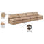 Canapé modulaire 160 po à accoudoirs carrés en similicuir-87149792