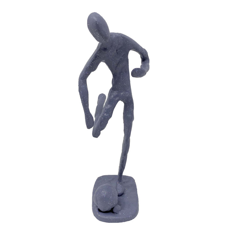 FOOTBALLER Iron Figurine 20cm, Grey Shimmer