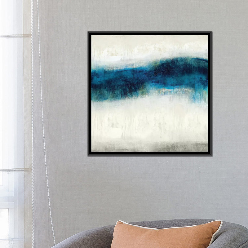 «Emerge II», reproduction sur toile, H 18 po x l 18 po x P 1,5 po, Toile avec cadre noir, Pas de tapis