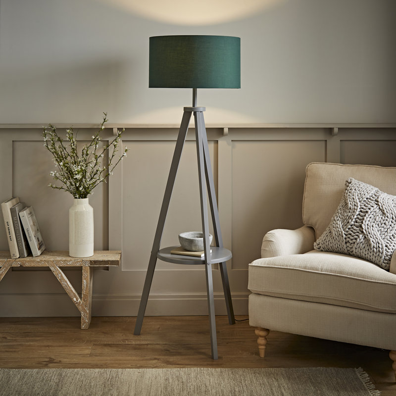 132cm Tripod Floor Lamp, Forest Green