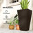 28" Tall Plastic Planters, Set of 3 Garden Flower Pots, Brown-551292628