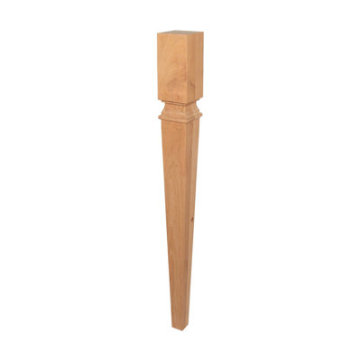 Pied de îlot en bois de chêne massif H 35-1 / 2 po x 3-1 / 2 po Carolien