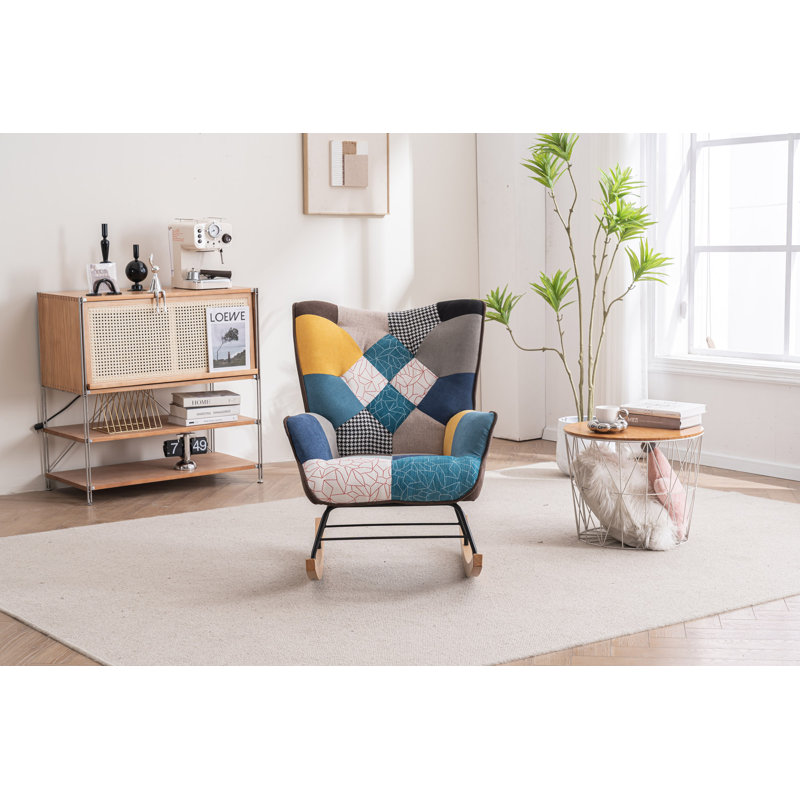 Chaise berçante rembourrée Lammons