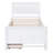 Twin Size Platform Bed With Trundle And Drawers, White