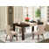 Geib Rubberwood Dining Table Set - Parsons Chairs with Linen Fabric Seat - Rectangular Kitchen Table