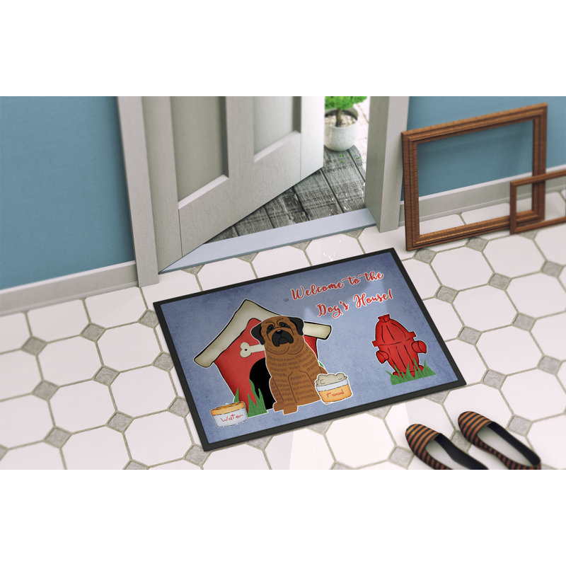 Tapis d'extérieur antidérapant Ayub Dog House, Rectangle 2 pi x 3 pi, Bringé