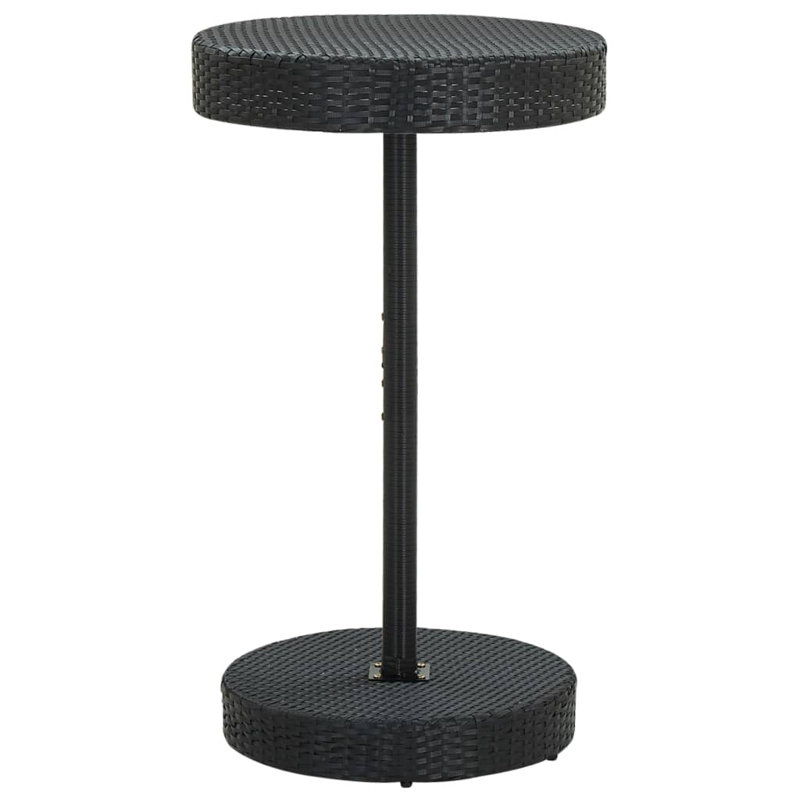 Table de bar en rotin, Noir, 23,8 po x 41,7 po (diamètre x H)