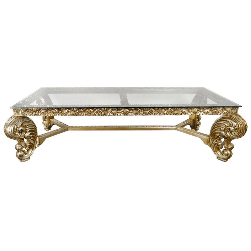 Glass Top Solid Wood Base Dining Table