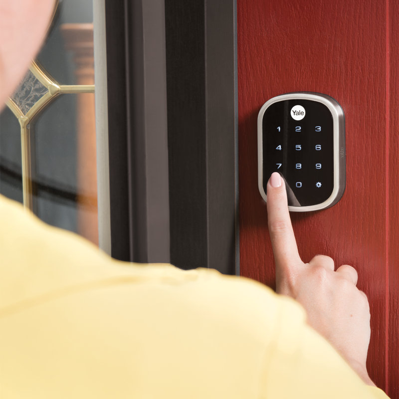Pêne dormant à écran tactile Assure Lock SL Key avec ZigBee, Nickel satiné