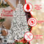 Arbre de Noël de 4,5 pi avec motif enneigé floqué, 250 lumières Ul, 24 pin véritable, pointes, 498 branches articulées, base en métal stable - idéal pour les fêtes, apparence idéale, grâce hivernale idéale-2103499678