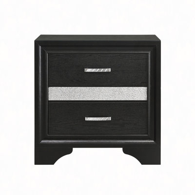 Nightstand, 2 Drawers Manufacture Wood Nightstand With 1 Jewelry Drawer