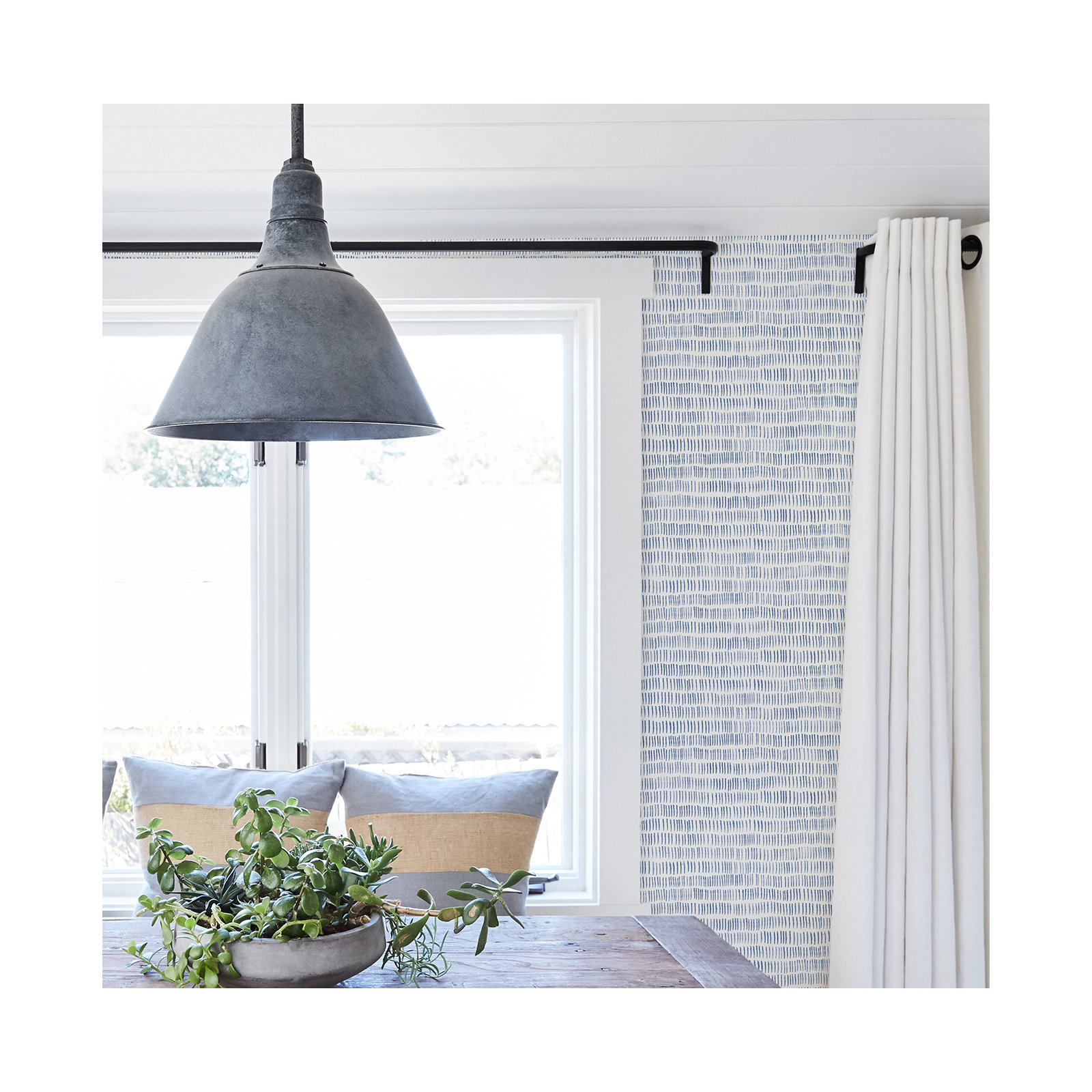 Baylor Modern Striped Wallpaper, Navy 