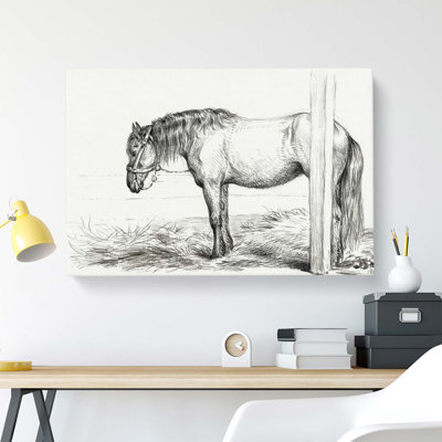 A Horse In A Stable by Jean Bernard - Wrapped Canvas Print