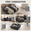 3 Seater Corduroy Sofa & Chaise-985689598-985689596