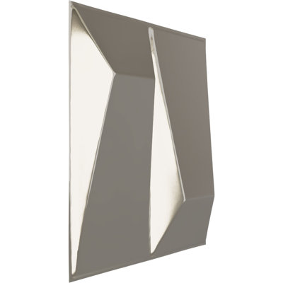 L 11 7/8 po x H 11 7/8 po Panneau mural décoratif 3D EnduraWall Locke, chrome brillant (couvre 0,98 pi2)