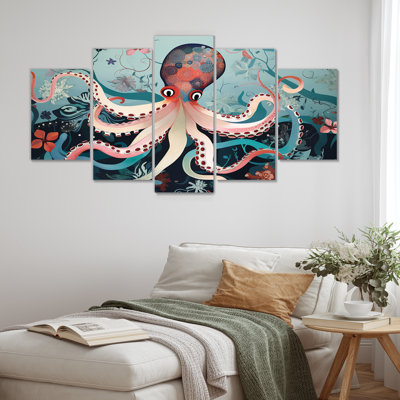 Ridenour - Octopus Animal Wall Art Canvas 5 Piece