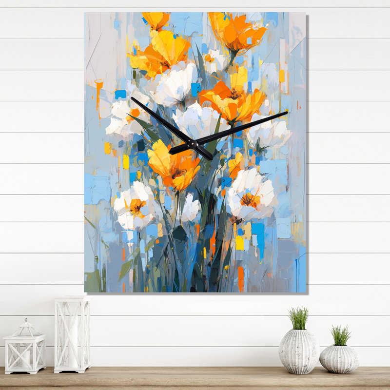 Graecen - Horloge murale tulipe surdimensionnée, Très grand