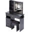 Ensemble de coiffeuse 37 po avec commode gauche et tabouret coussiné