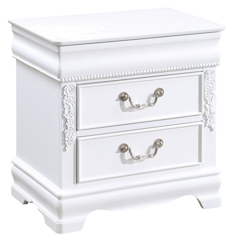 Milbern 24'' W Solid Wood Nightstand, White