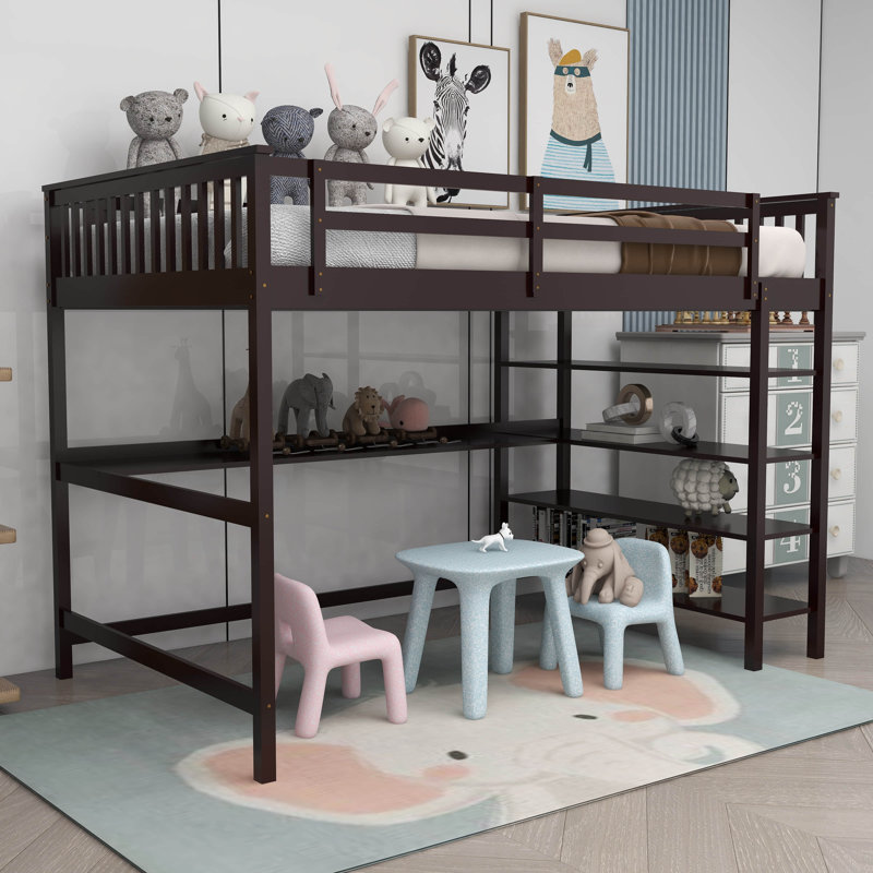 Deleyza Kids Full Loft Bed, Espresso