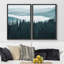 «Pine Tree Forest Mountain Range Valley Nature Landscape», impression sur toile, 2 pièces-92285643-92285644