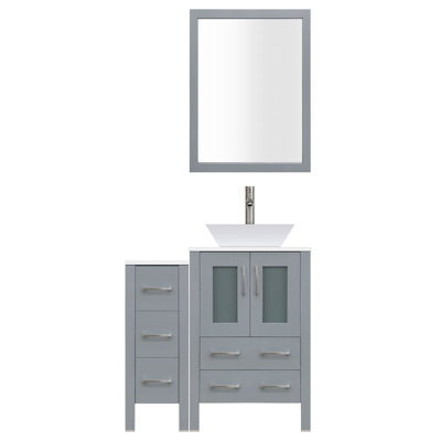 Ensemble de meuble-lavabo simple 36 po avec miroir Modern