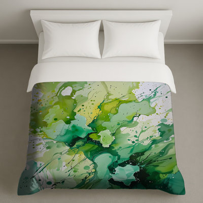 Housse de couette abstraite Green Splash Bedding