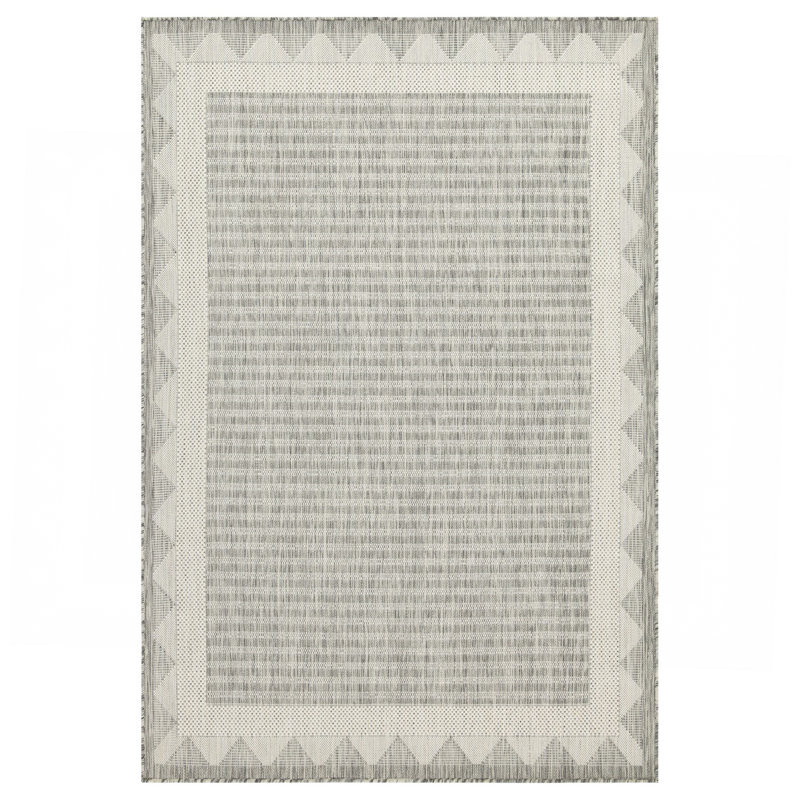Silver  Indoor/Outdoor Area Rug, Rectangle 5'3" x 7'3"