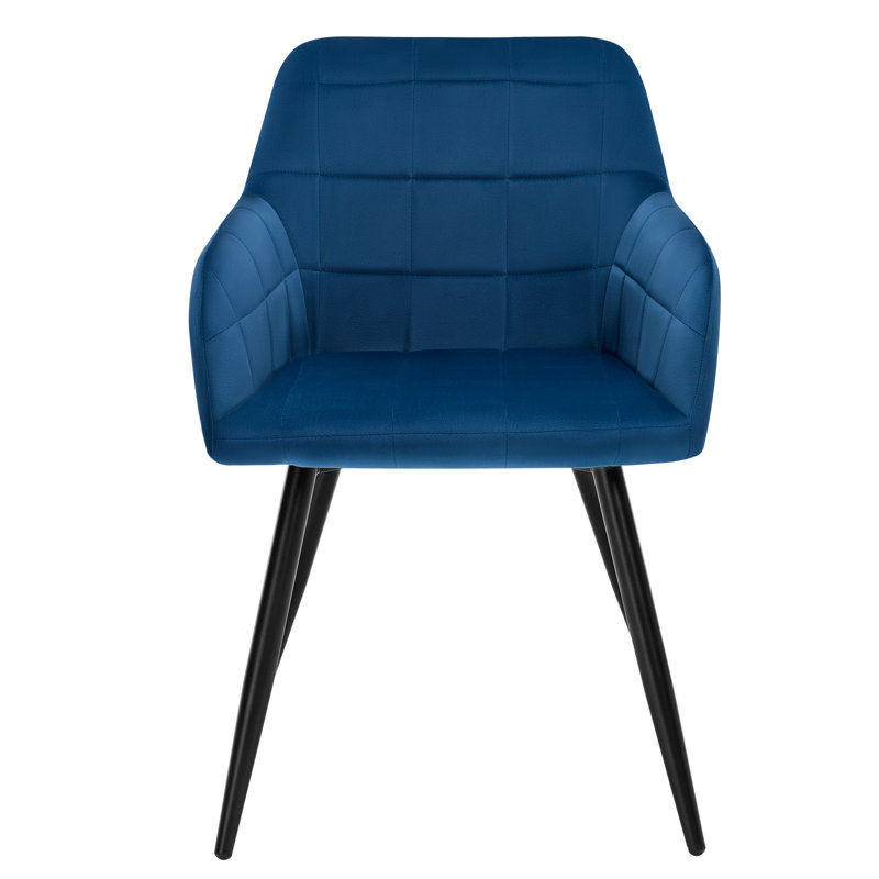 Palumbo Upholstered Dining Chair, 1, Ocean Blue, Black