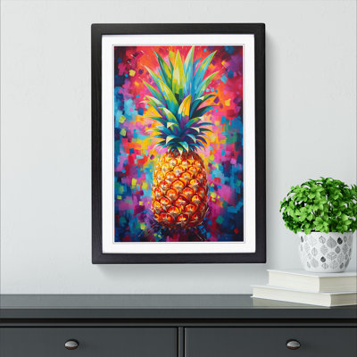 Pineapple Abstract No.2 - Single Picture Frame Print on Wood
