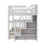Lit superposé double sur lit double pour chambre à coucher, équipé d'un tiroir, d'un rangement et d'un garde-corps sur l'escalier-2142315217