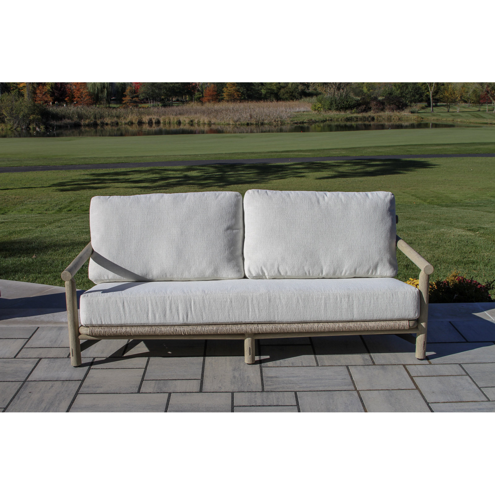 Inessa 83" Teak Patio Sofa