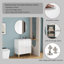 Meuble-lavabo moderne 31,5 po avec lavabo, design blanc brillant, parfait pour les petits espaces
