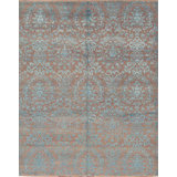 Hand Woven Cotton and Wool Abstract Area Rug