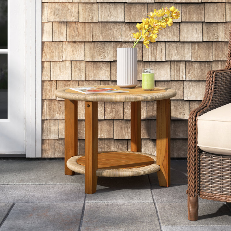 Highclere 24.25'' Teak Outdoor Side Table