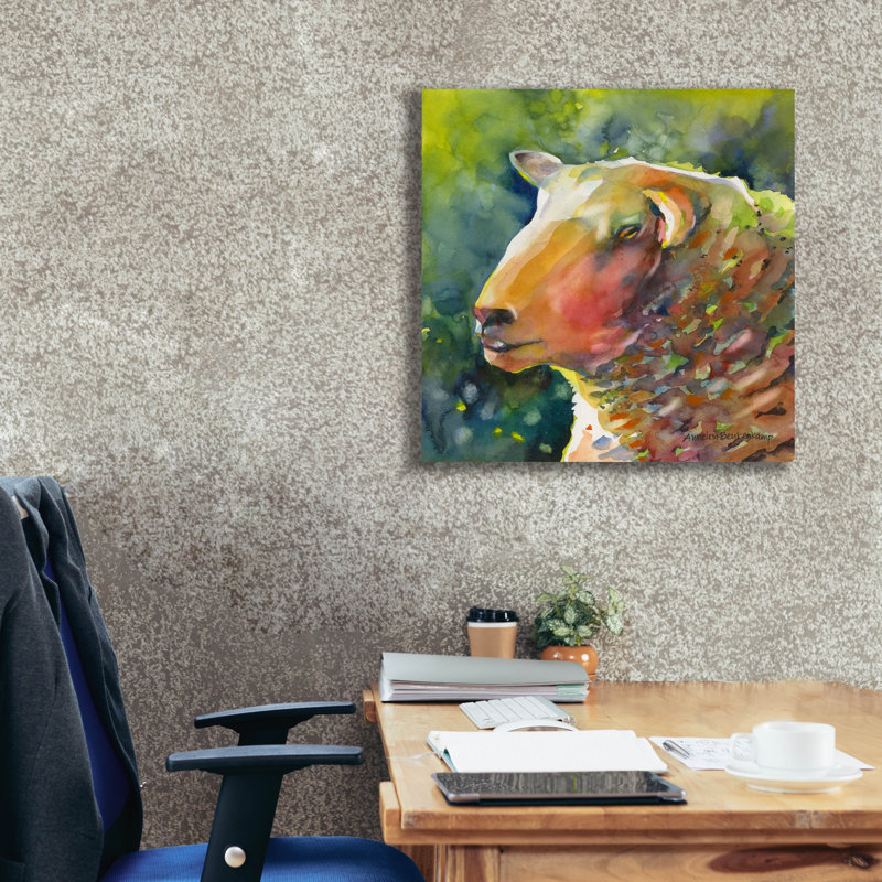 Art mural sur toile August Grove® «Ewe Look Baa-velous» par Annelein Beukenkamp, H 26 po x l 26 po x P 1,5 po